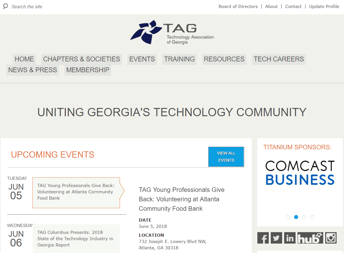 Technology Association of Georgia Website